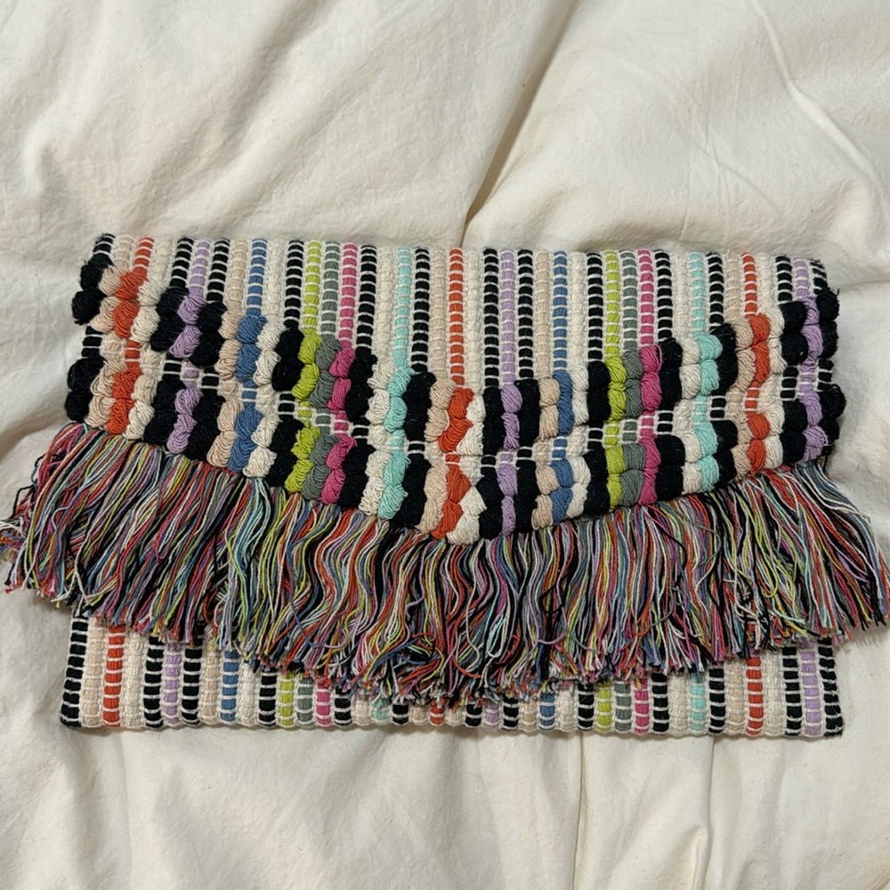 Stella & Dot Multi-Color Fringe Clutch